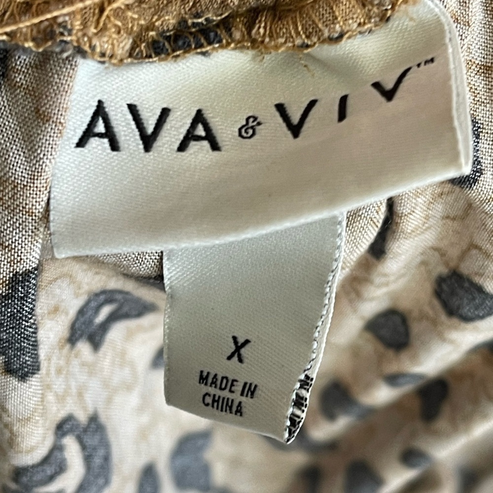 Ava&Viv Animal Print Halter Tie Waist Midi Sundress Boho Tiered Flowy Resort Lg - Picture 13 of 13